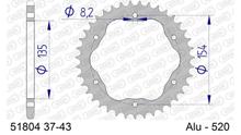 Rozetka AFAM 520 LK 154 Ø 135 39Z 6-děr Hliník Gun Metal