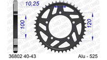 Pignone in alluminio a 5 fori AFAM 525 LK 120 Ø 100 41Z