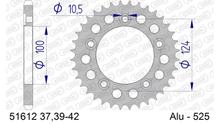 Pignon métallique AFAM 525 LK 124 Ø 100 37Z en aluminium à 5 trous