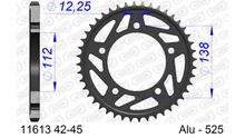 Pignone in alluminio a 5 fori AFAM 525 LK 138 Ø 112 43Z