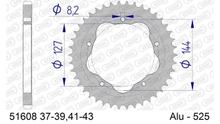 Pignon métallique AFAM 525 LK 144 Ø 127 37Z en aluminium à 5 trous