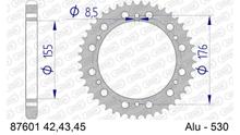 Piñón metálico AFAM 530 LK 176 Ø 155 45Z Pistola de aluminio con 6 orificios