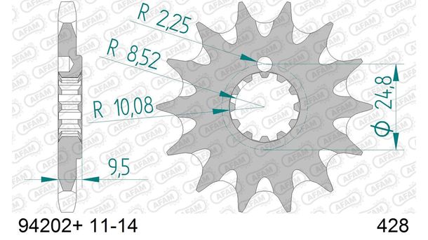Ritzel AFAM 428 14Z mit Schlammrille