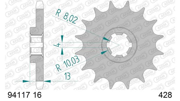 Tandwiel AFAM 428 16T