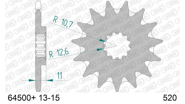 Ritzel AFAM 520 15Z mit Schlammrille