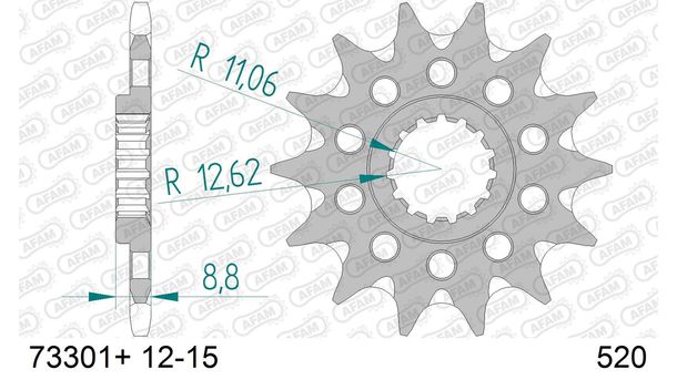 Ritzel AFAM 520 15Z mit Schlammrille
