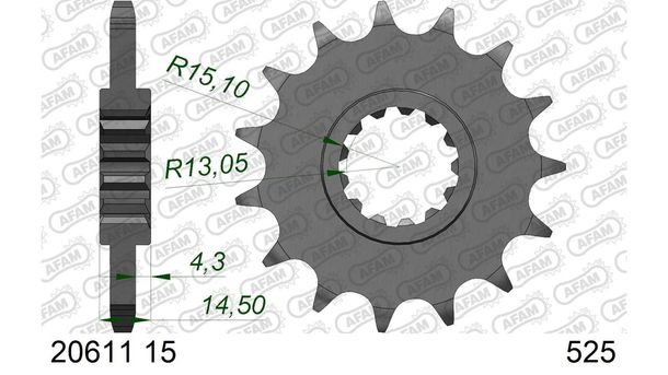 AFAM 525 15Z Sprocket