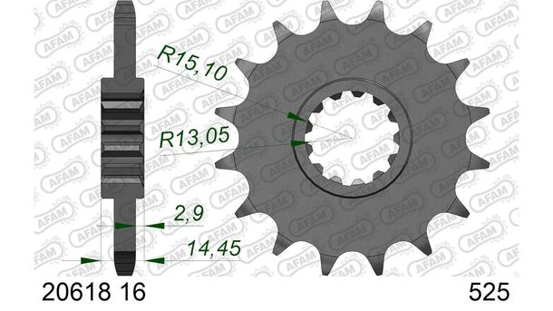 AFAM 525 16T Pinion
