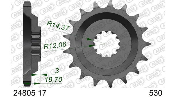 AFAM 530 17Z Sprocket