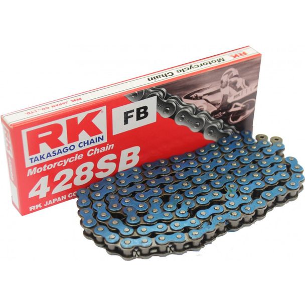Chaîne RK Standard 428SB/126 à clip bleu néon