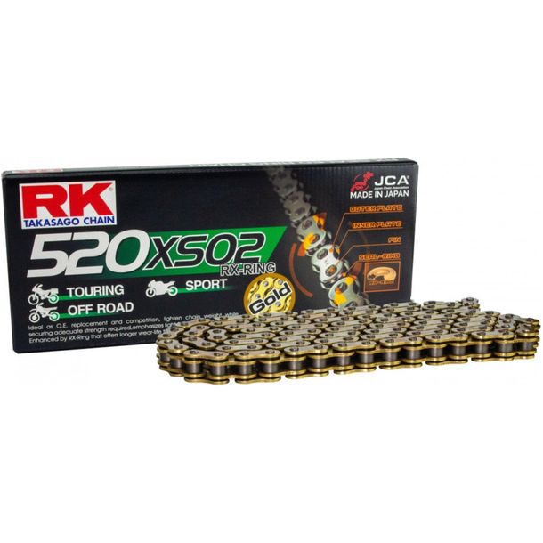 Kette RK X-Ring 520XSO2 / 112 Nietschloss gold