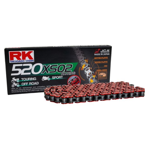 Kette RK X-Ring 520XSO2 / 118 Nietschloss rot
