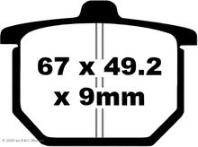 Bremsbeläge EBC FA031 Blackstuff Aramid Bremsbelag mit ABE für Honda CB F F2 Bol d`Or F1 d´Or CBX Z CX 500 - 1000 ccm Bj. 1977 - 1983