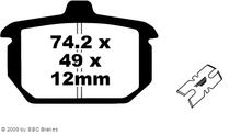 EBC FA078 Blackstuff aramide remblok met ABE voor Harley Davidson FXR Super Glide Sportster XLX 61 FXRT Sport FXSTC Softail Classic Roadster 1982 - 1987