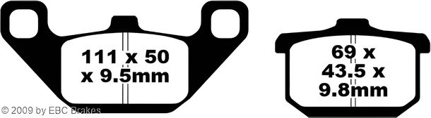EBC FA085 Blackstuff Aramid brake pad with ABE for Kawasaki VN Classic GPZ EN A GTR 1 R Z LTD Belt Drive C B 250 - 1500 cc built 1983 - 2003