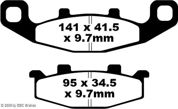 Bremsbeläge EBC FA129 Blackstuff Aramid Bremsbelag mit ABE für Kawasaki ER-5, Suzuki DR S Big GS KLR Tengai ZZR ZX KLE GPZ GSF Bandit 250 - 1100 ccm Bj. 1987 - 2007