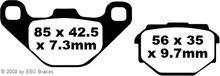 Pastilhas de Freio EBC FA173 Blackstuff Aramid com ABE para MuZ / MZ Baghira Black Panther Streetmoto, Sachs ZX Hercules Aprilia Pegaso 6 ETX Moto