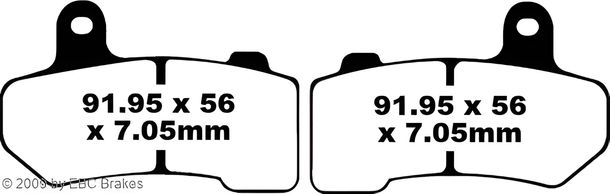 EBC FA409 Blackstuff Aramid brake pad with ABE for Harley Davidson VRSCDX Night-Rod Special FLHX Street Glide VRSCAW V-Rod FLHXSE CVO FLHT model 2006 - 2022
