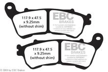 Plaquette de frein EBC FA640 Blackstuff en aramide avec ABE pour Harley Davidson XLX Sportster Forty Eight XLCX Roadster XL N Iron L Super Low XL NS IRON modèle 2014 - 2020