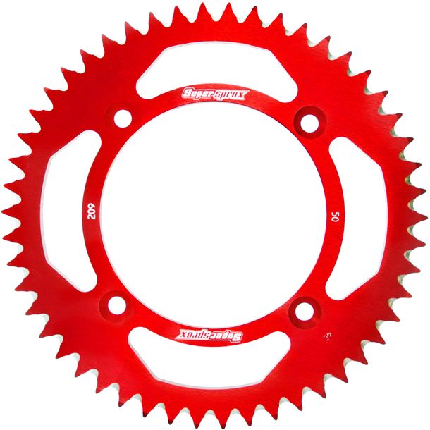 Piñón de aluminio Supersprox 420 LK 130,0 mm Ø 110 mm 50Z rojo