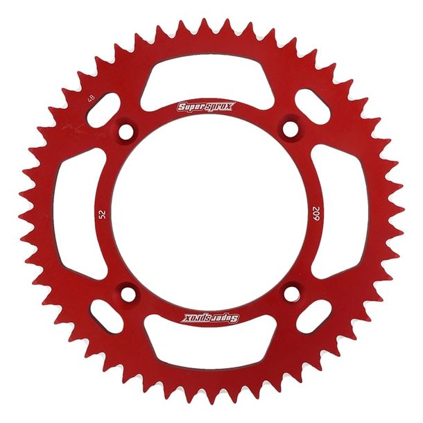Kettenrad Supersprox 420 LK 130,0mm Ø 110mm 52Z 4-Loch Aluminium rot