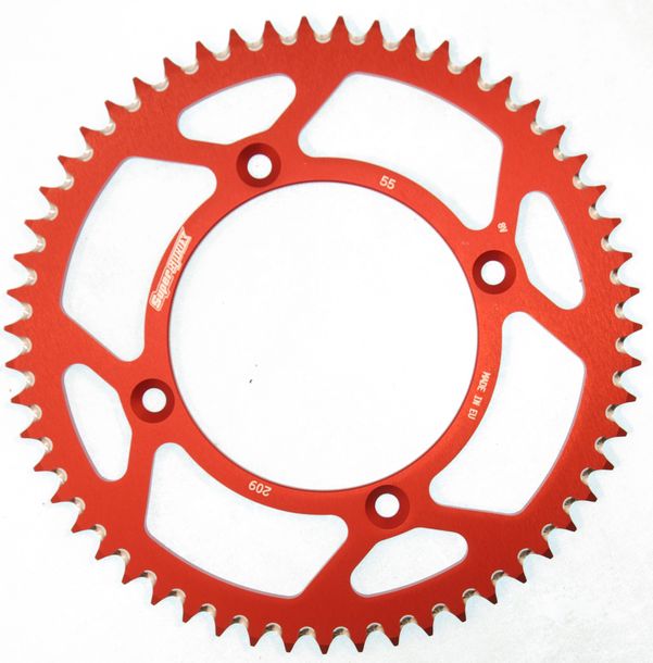 Kettenrad Supersprox 420 LK 130,0mm Ø 110mm 55Z 4-Loch Aluminium rot