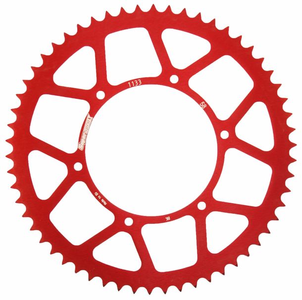 Kettenrad Supersprox 420 LK 123,0mm Ø 108mm 58Z 6-Loch Aluminium rot