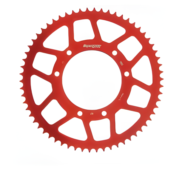 Piñón de aluminio Supersprox 420 LK, 125,0 mm de diámetro, 105 mm 62T, 6 orificios, rojo