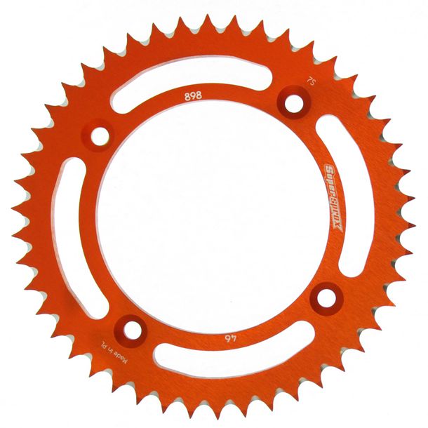 Piñón de aluminio Supersprox 428 LK 132,0 mm de diámetro 110 mm 46T naranja