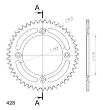 Kettenrad Supersprox 428 LK 132,0mm Ø 110mm 47Z 4-Loch Aluminium rot