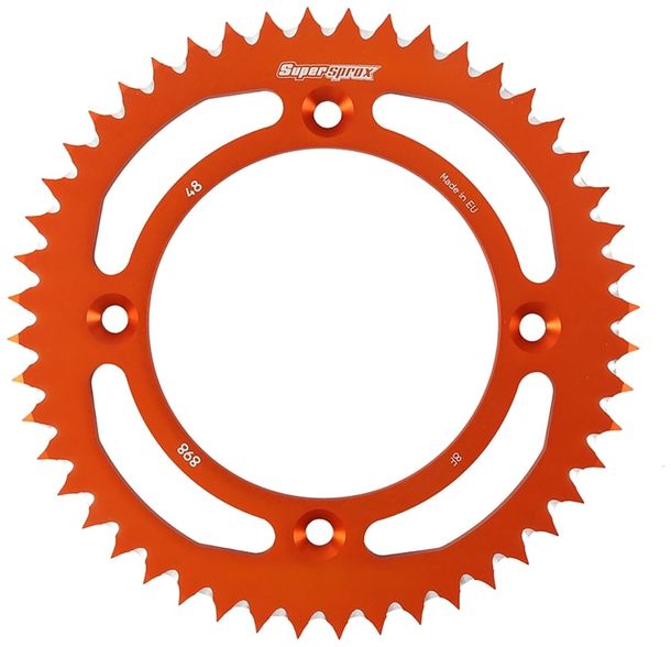 Supersprox 428 LK 132,0 mm Ø 110mm 48T pignone in alluminio a 4 fori arancione