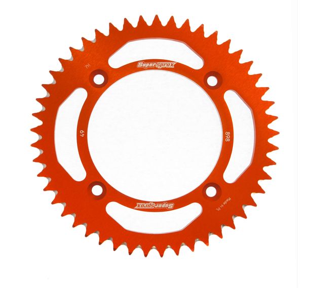 Supersprox 428 LK 132,0 mm diametro 110 mm 49Z Pignone in alluminio a 4 fori arancione
