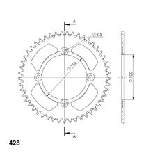 Supersprox 428 LK 116,0mm Ø 100mm 49Z Pignone in alluminio a 4 fori nero