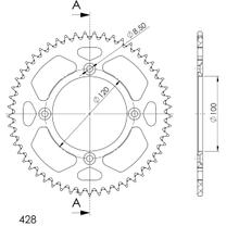 Supersprox 428 LK 120.0mm Ø 100mm 52Z Pignone in alluminio argentato a 4 fori