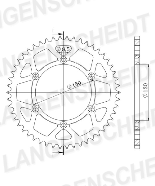 Supersprox 520 LK 150.0mm Ø 130mm 37T 6-hole aluminum sprocket red