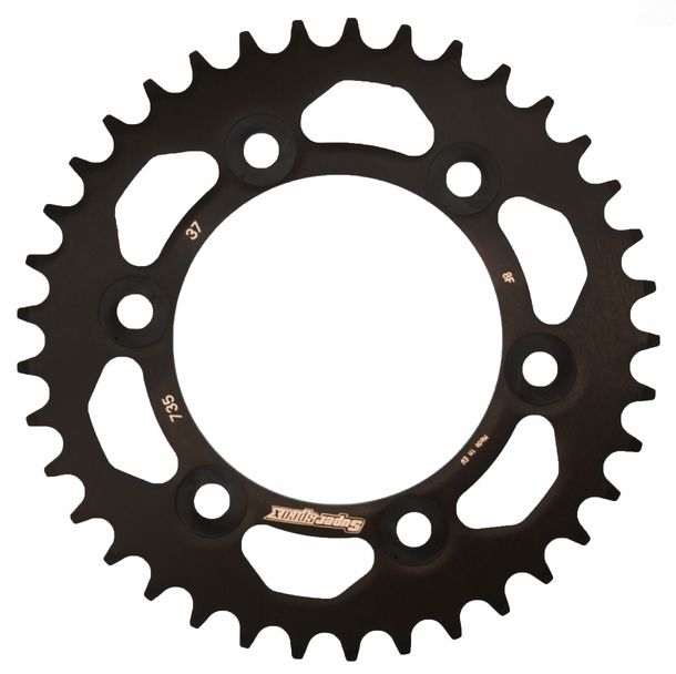 Pignon Supersprox 520 LK 124,0 mm Ø 100 mm 37T en aluminium 6 trous noir