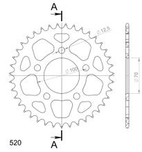 Kettingtandwiel Supersprox 520 Steekmaat 100,0mm Ø 70mm 39 Tanden 5-Gaten Aluminium zwart