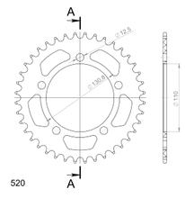 Kettingwiel Supersprox 520 LK 130,8mm Ø 110mm 40 tanden 5-gaats Aluminium zwart