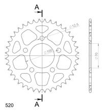 Kettingtandwiel Supersprox 520 Steekmaat 100,0mm Ø 70mm 40 Tanden 5-Gats Aluminium zwart