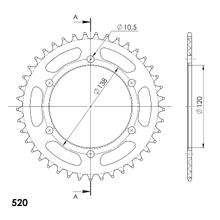 Kettingwiel Supersprox 520 LK 136,0mm Ø 120mm 41 tanden 6-gats Aluminium zwart