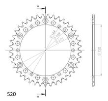Ruota a catena Supersprox 520 LK 175,0 mm diametro 152 mm 41T in alluminio a 6 fori nera