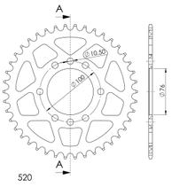 Kettingtandwiel Supersprox 520 Steekmaat 100,0mm Ø 76mm 41 Tanden 8-Gats Aluminium zwart