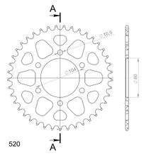řetězové kolo Supersprox 520 LK 104,0mm Ø 80mm 41Z 6-dírové hliník černá