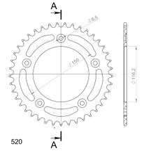 řetězové kolo Supersprox 520 LK 150,0mm Ø 116,2mm 41Z 5-dírové hliník černá