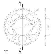 Kettingtandwiel Supersprox 520 LK 120,0mm Ø 100mm 41 tanden 5-gats Aluminium zwart