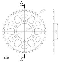 Kettingtandwiel Supersprox 520 LK 104,0mm Ø 80mm 42 tanden 6-gaats Aluminium zwart