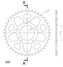 Kettingtandwiel Supersprox 520 LK 100,0mm Ø 70mm 42 tanden 5-gaats Aluminium zwart
