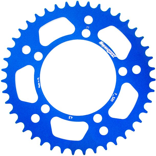 Kettenrad Supersprox 520 LK 130,8mm Ø 110mm 43Z 5-Loch Aluminium blau