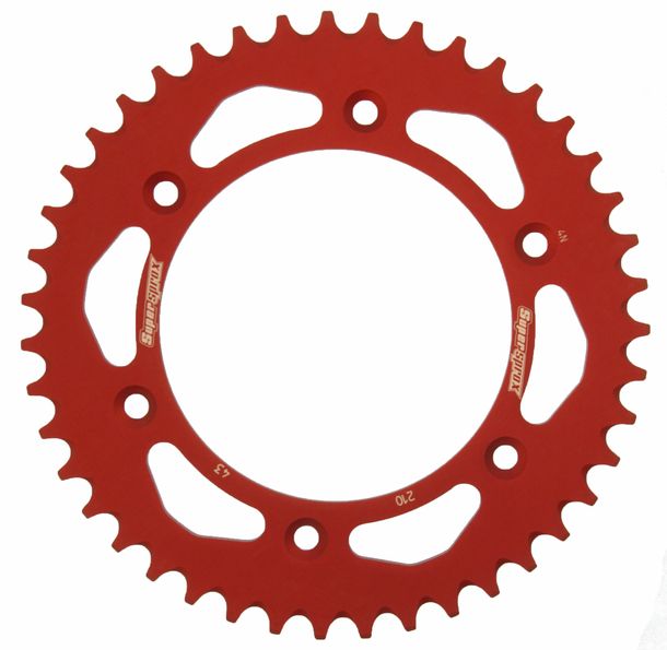 Supersprox 520 LK 153.0 mm diameter 125 mm 43T 6-hole aluminum sprocket, red