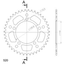 Kettingtandwiel Supersprox 520 LK 130,8mm diameter 110mm 43 tanden 5-gats Aluminium rood